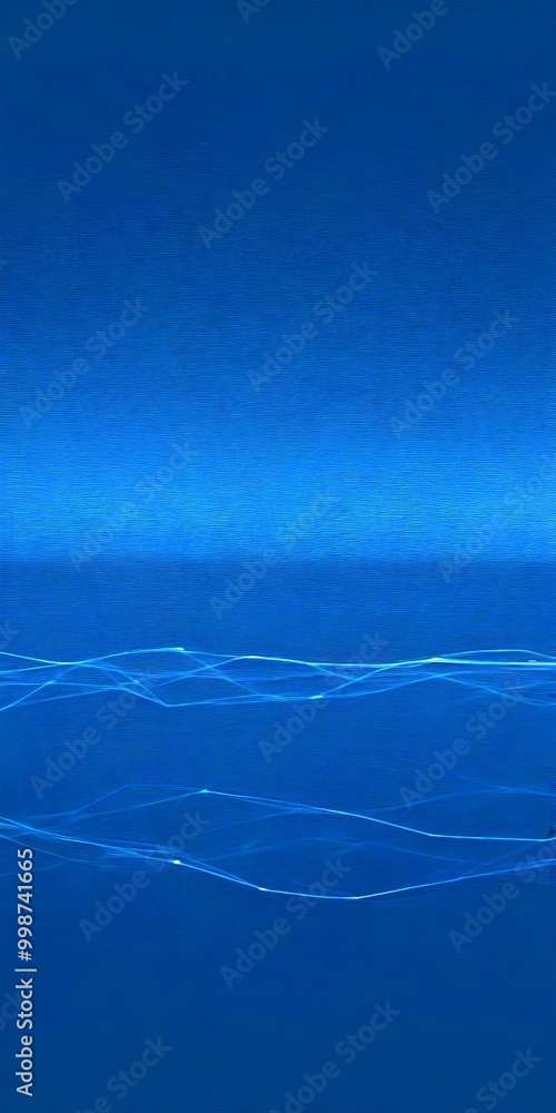 Poster a dark blue gradient background with a series of white lines and curves, creating a sense of movement and fluidity