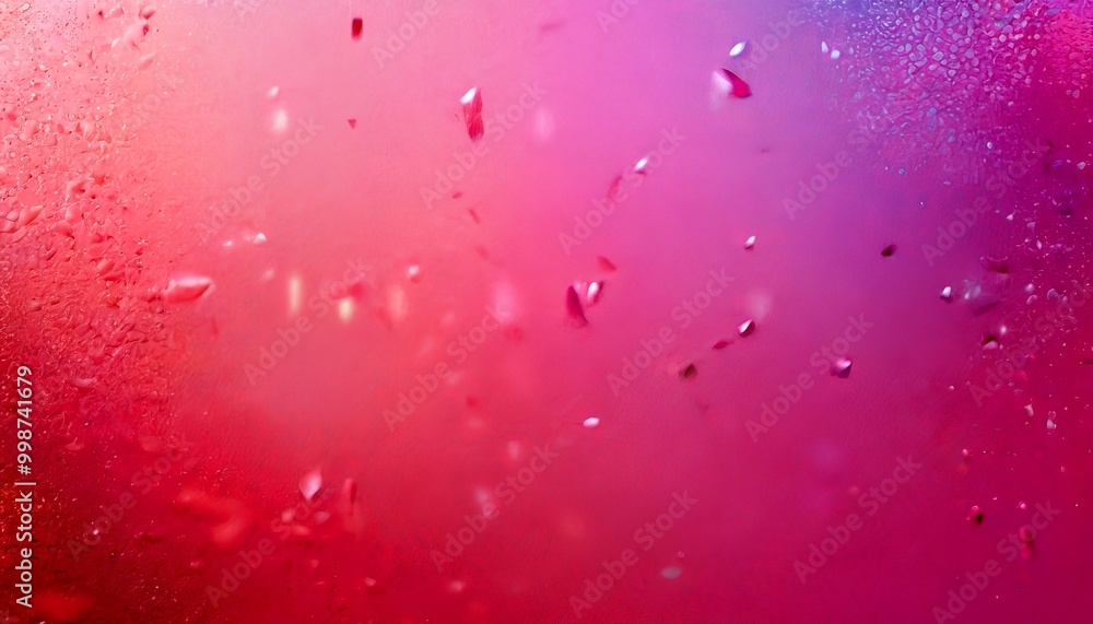 Poster a close-up view pinkish-purple surface with small, irregularly shaped particles scattered across it, creating a sense of movement and texture