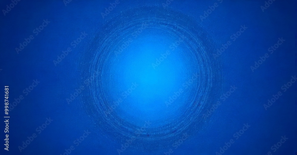Poster a deep blue background with a circular pattern of concentric circles, creating a sense of depth and movement