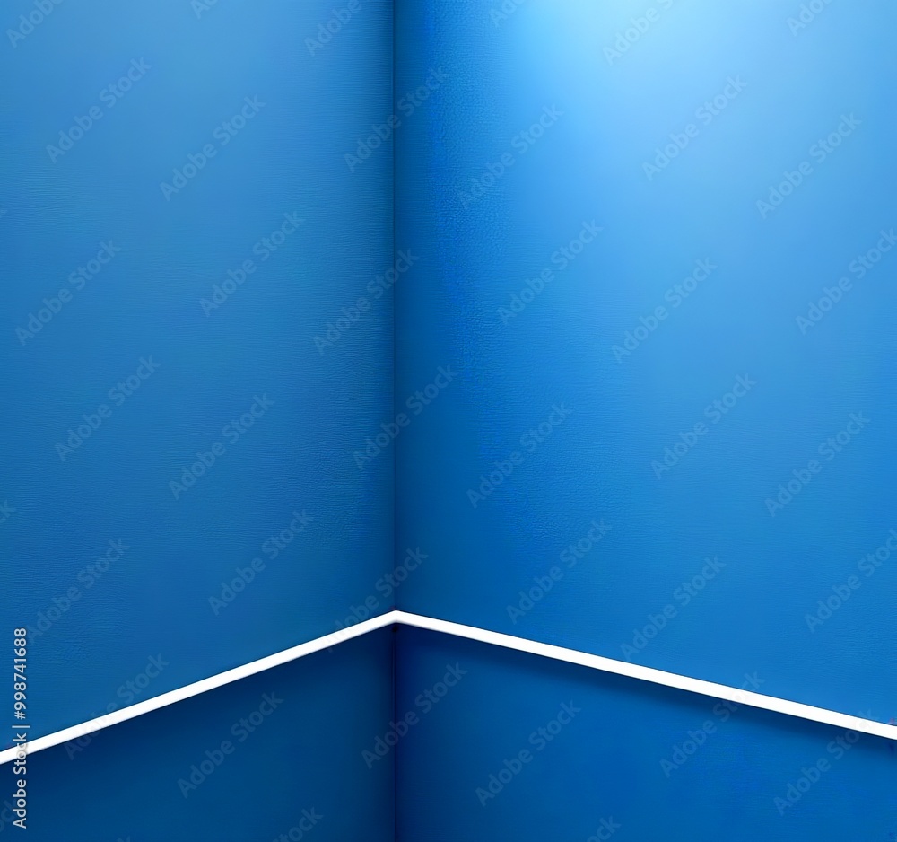 Aufkleber a blue wall with a white line running diagonally across it, creating a geometric pattern.