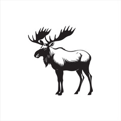 deer silhouette vector illustration, 