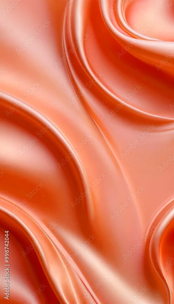 Poster a close-up view flowing, soft pink fabric with a smooth, wavy texture the fabric appears to be made 