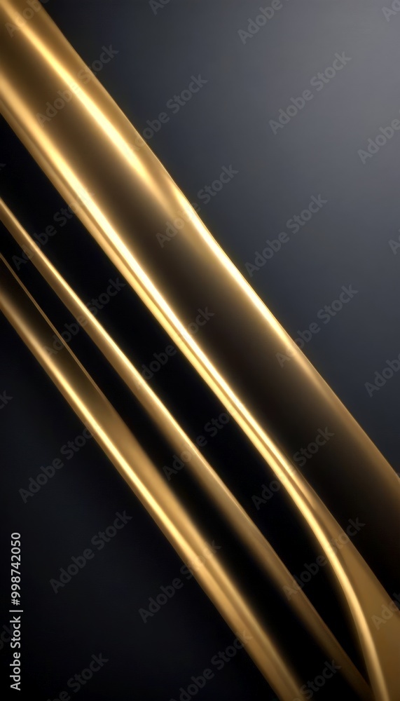 Aufkleber a diagonal line of gold-colored material, creating a sense of movement and depth against a dark background