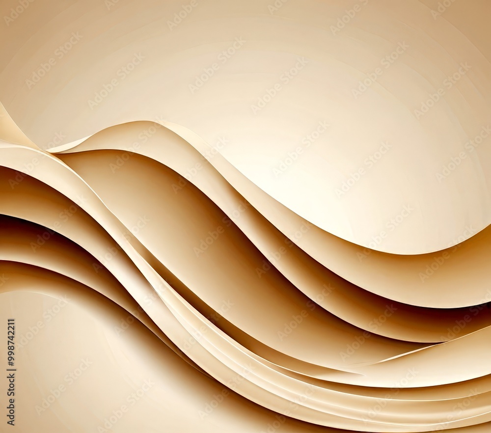 Leinwandbilder a repeating pattern of curved lines in a light beige color, creating a sense of movement and fluidit
