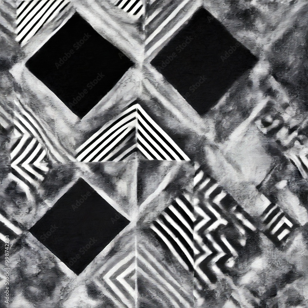 Aufkleber a black and white photograph featuring a geometric pattern composed of diamond shapes and intersecting lines