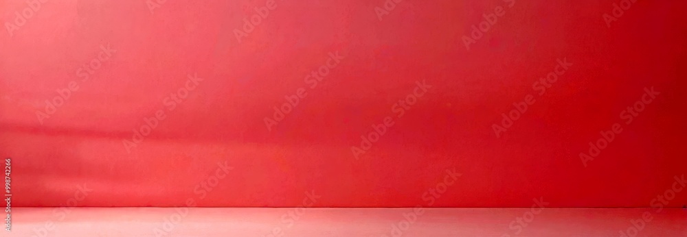 Aufkleber a red wall with a white base and a horizontal line running across it.