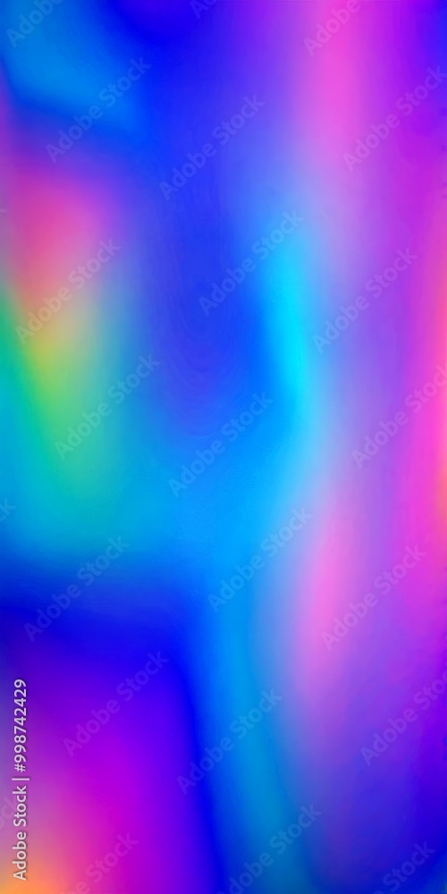 Poster a gradient background with a spectrum of colors, transitioning from a deep purple at the top to a li