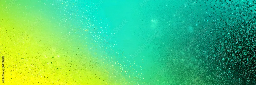 Poster a gradient background transitioning from a vibrant yellow at the top left to a deep green at the bottom right, with a scattering of small white dots throughout the center