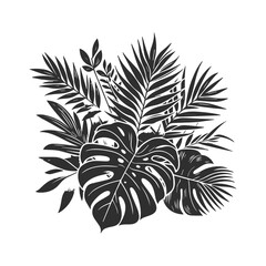 Tropical leaves frame with watercolor style.