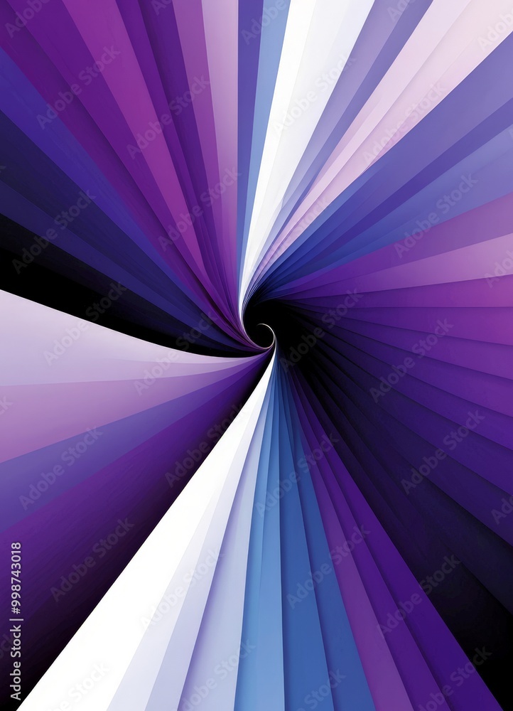 Poster a radial pattern of concentric circles in various shades of purple, ranging from deep purple to light purple, creating a visually striking and abstract design