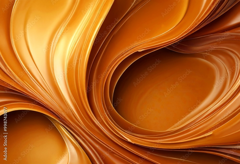 Poster a close-up view swirling, abstract pattern of orange and brown hues, creating a sense of movement an