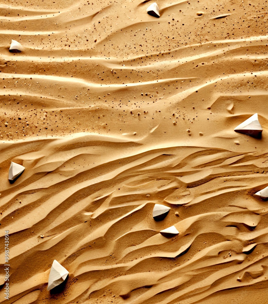 Aufkleber a close-up view sandy surface with small white rocks scattered across it, creating a textured and uneven pattern