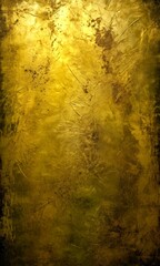 a textured, golden-yellow background with a rough, uneven surface The color palette is dominated by warm hues, with a subtle hint of green and brown The does not