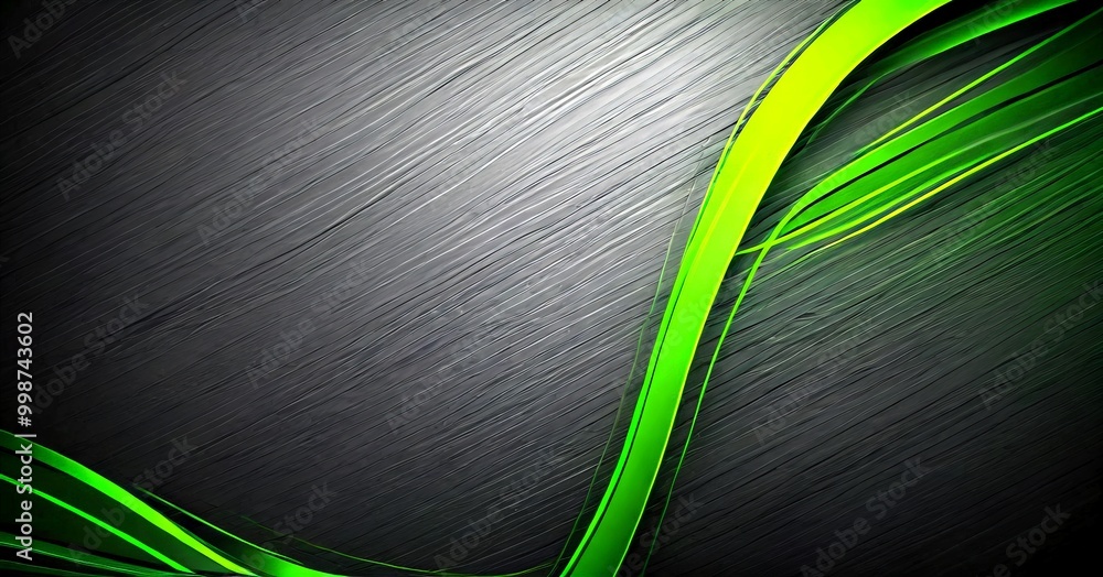 Poster a dark, textured background with a diagonal line of green and black stripes running across it, creat