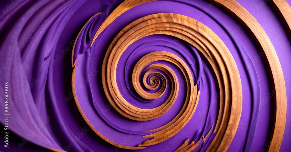Aufkleber a spiral pattern with a gradient of purple and brown colors, creating a visually striking and abstra