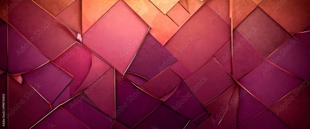 Poster a close-up view textured background composed of overlapping geometric shapes in shades of brown and burgundy, creating a visually striking and abstract pattern
