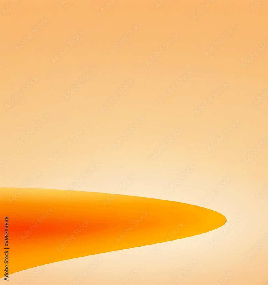 Leinwandbilder a gradient background transitioning from a warm orange at the top to a soft yellow at the bottom, with a subtle curve adding a dynamic element to the composition