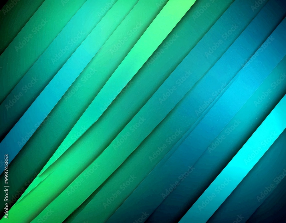 Fototapete a diagonal pattern of intersecting green and blue lines, creating a dynamic and visually striking composition