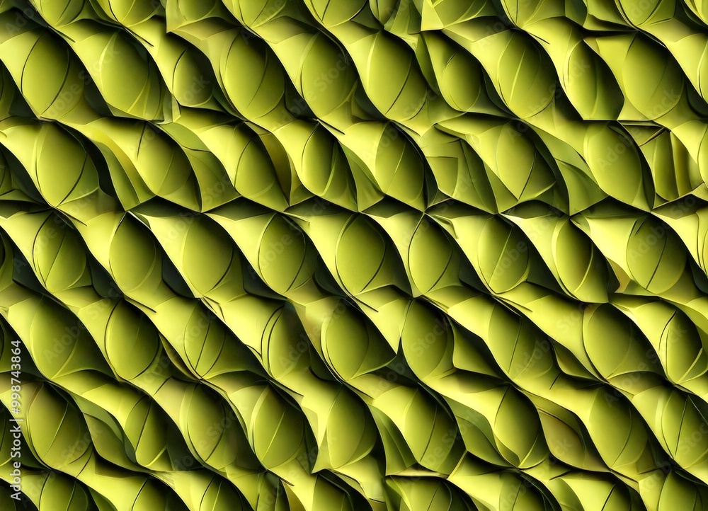 Poster a repeating pattern of overlapping green leaves, creating a textured and visually interesting surface