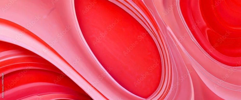 Aufkleber a vibrant abstract composition of overlapping pink and red curves, creating a dynamic and visually striking pattern