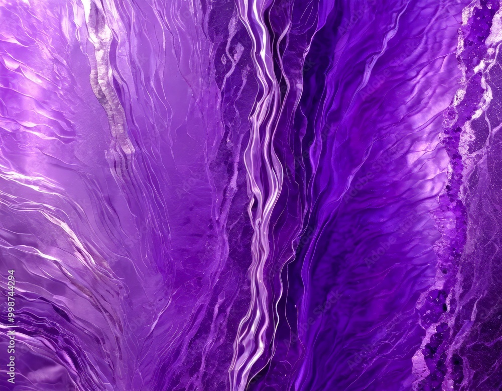 Poster a close-up view textured purple surface with a swirling pattern of lines and curves, creating a sens