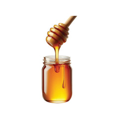 Melting dripping honey drops realistic.
