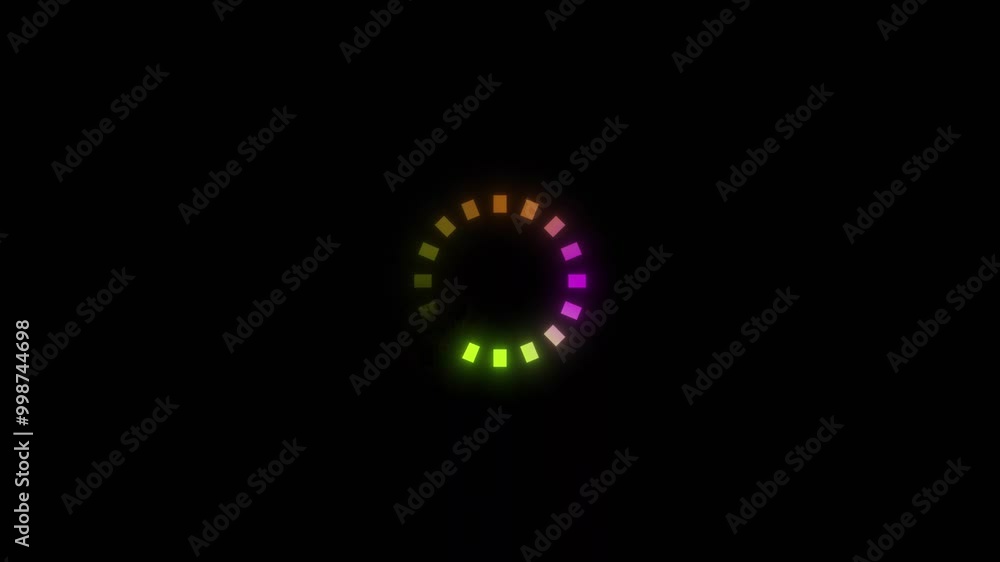 Poster gradient color circle progress bar animation. loading download on background.