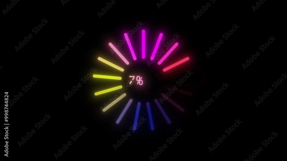 Poster Gradient color Circle progress bar animation. Loading download on background.