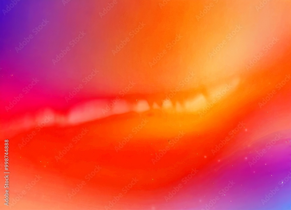 Aufkleber a gradient background transitioning from a deep purple at the top to a warm orange at the bottom, wi