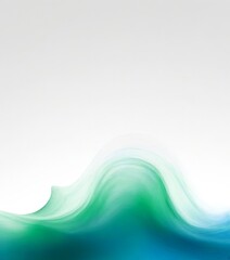 Obraz premium a serene, abstract representation wave, with a gradient of blue and green colors The wave is depicted in a flowing, wavy motion, creating a sense of movement