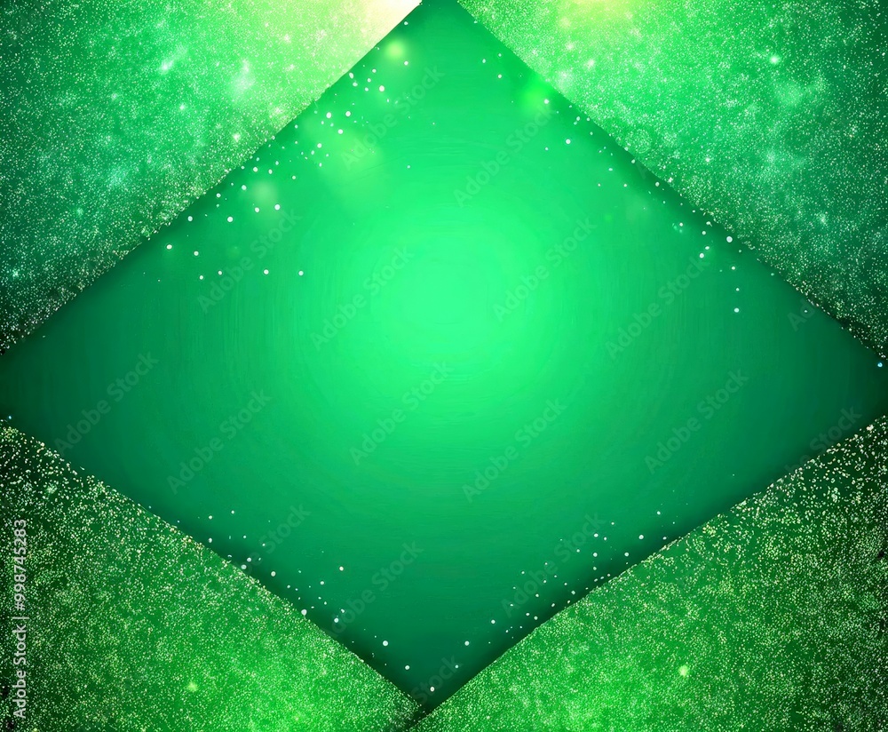 Fototapete a vibrant green background with a diamond-shaped pattern of glittering stars and a subtle gradient effect