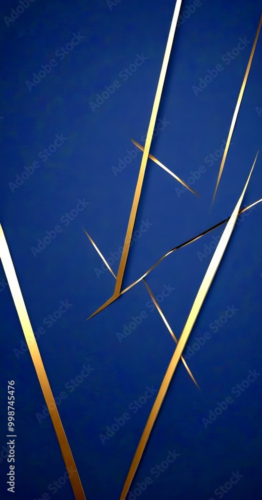 Aufkleber a dark blue background with gold diagonal lines intersecting at various angles, creating a sense of 