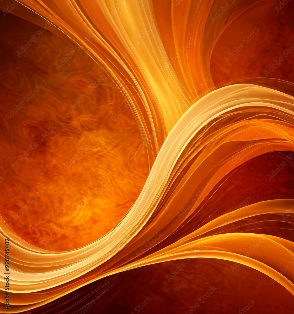 Aufkleber a vibrant abstract composition of overlapping, curving lines in shades of orange and red, creating a dynamic and fiery visual effect