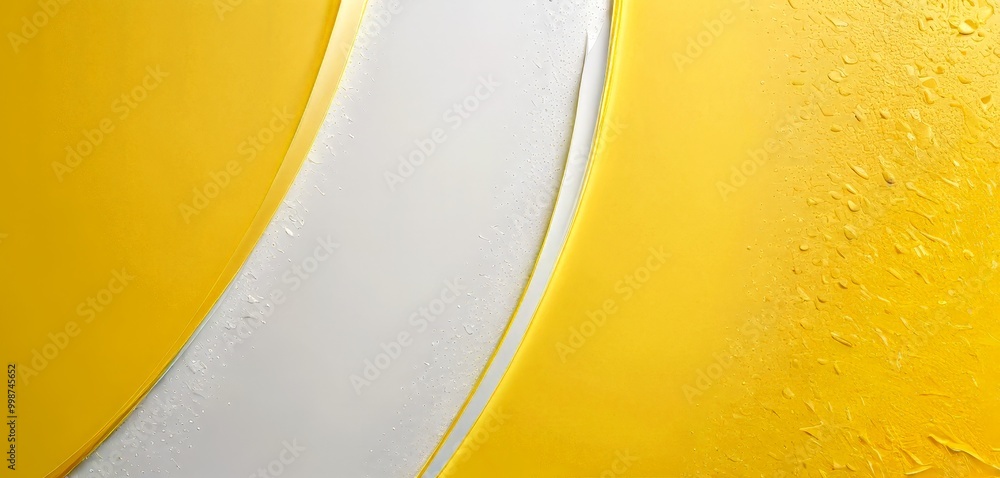Poster a close-up view yellow and white abstract background with a curved white line running through it