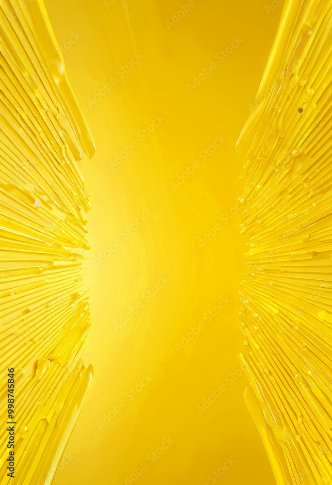 Poster a vibrant yellow background with a central, curved line that extends diagonally across the , creating a sense of movement and dynamism devoid of any text