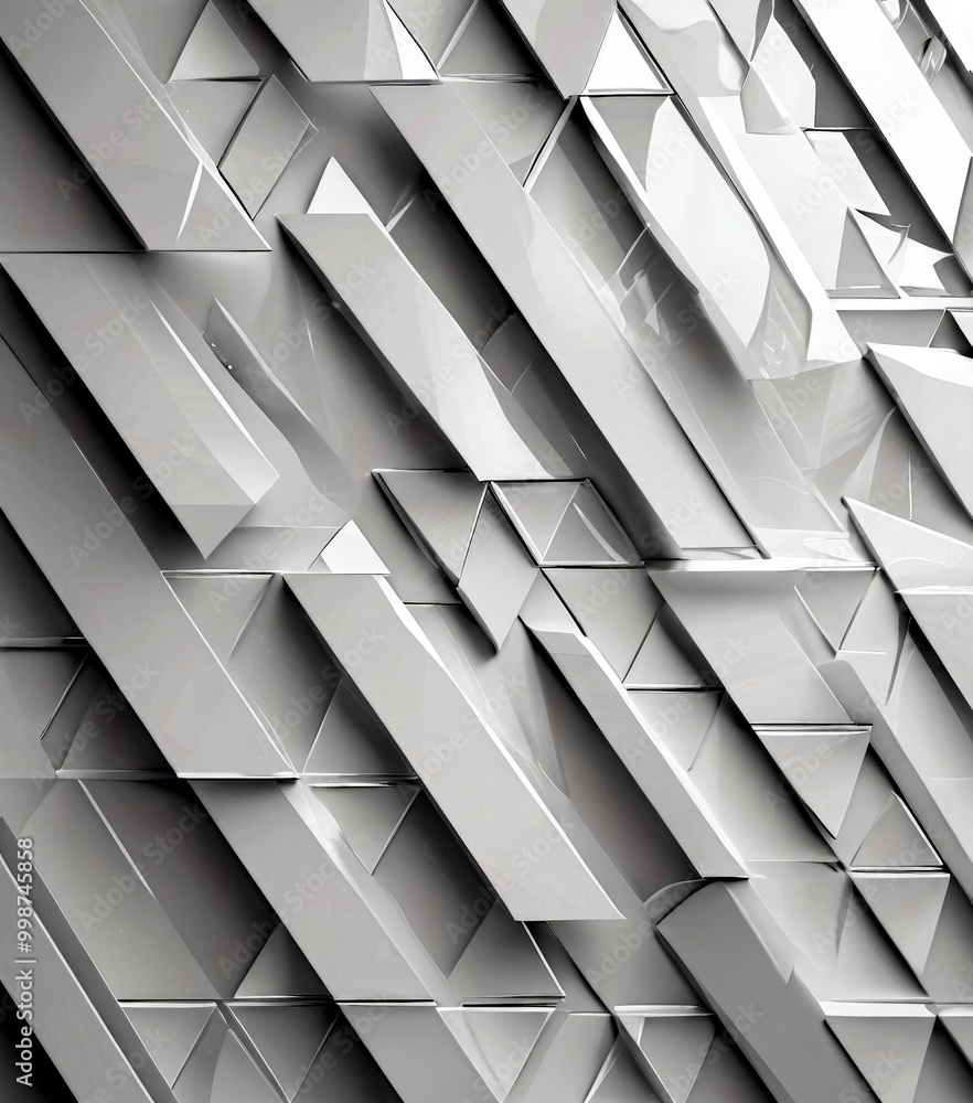 Poster a geometric pattern composed of intersecting diagonal lines and triangles, creating a visually striking and abstract design