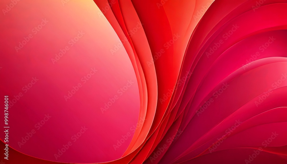 Aufkleber a vibrant abstract composition of overlapping curved lines in shades of red and orange, creating a dynamic and visually striking pattern