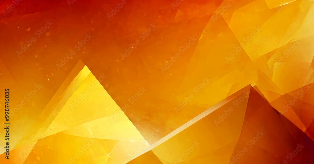 Aufkleber a vibrant abstract composition of overlapping triangular shapes in shades of yellow and orange, creating a dynamic and visually striking effect