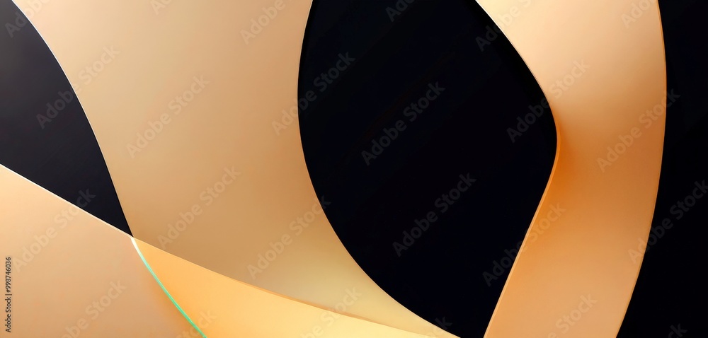 Poster a striking abstract composition of overlapping curved lines in varying shades of orange and black, creating a dynamic and visually captivating pattern