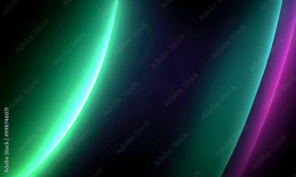 Poster a gradient background with a dark green hue on the left and a deep purple hue on the right, creating a visually striking contrast