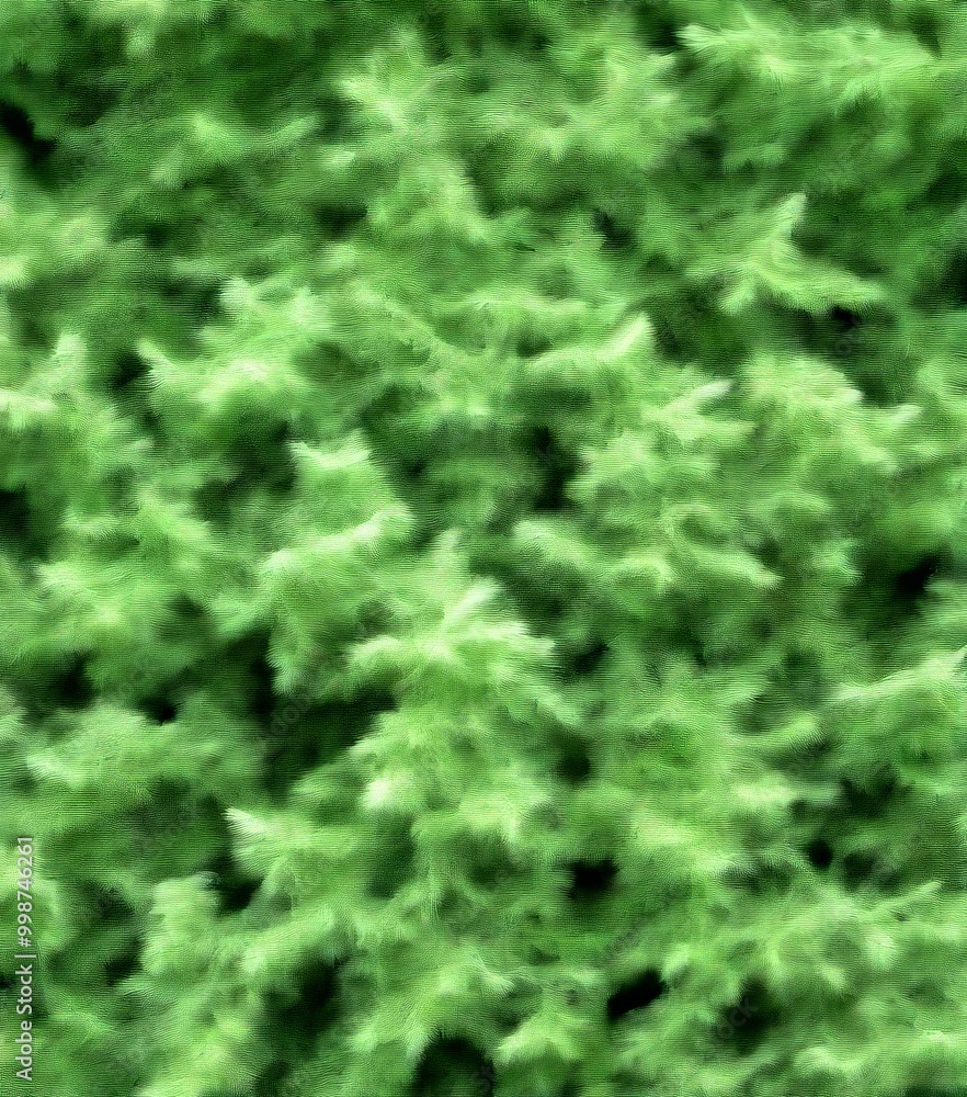 Poster a dense, textured pattern of green foliage, resembling a dense forest or a thicket of trees the leav