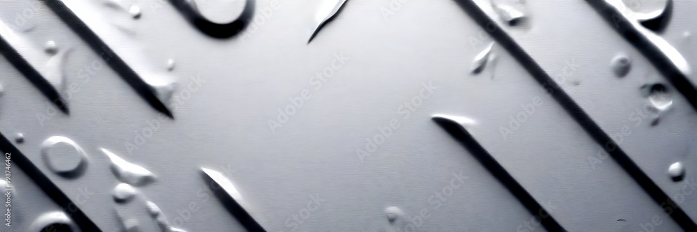 Poster a close-up view white surface with water droplets scattered across it, creating a textured and abstract pattern