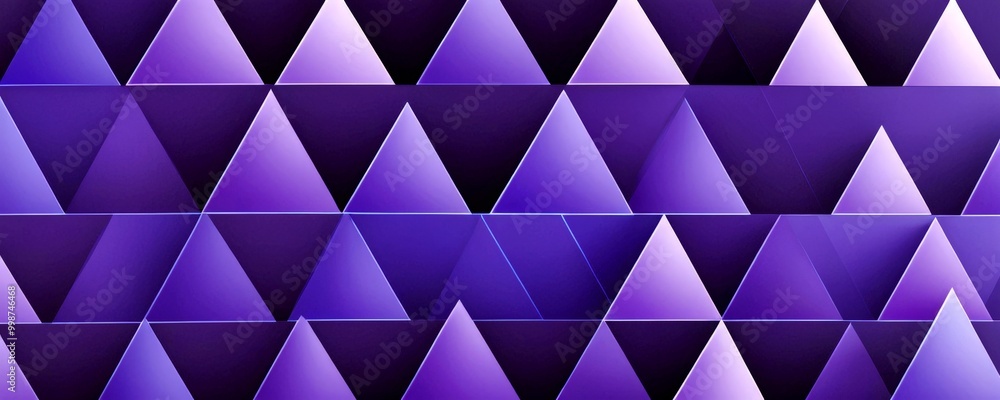 Poster a repeating pattern of purple triangles arranged in a grid-like formation, creating a visually striking and geometric design.