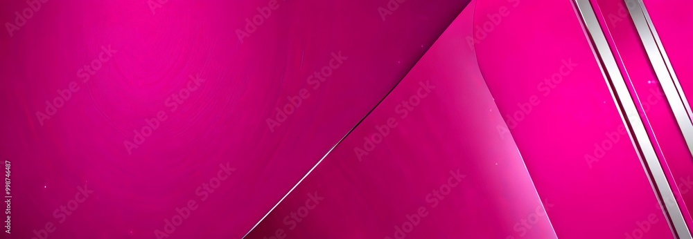 Poster a vibrant abstract background with a gradient of pink and purple hues, accented by metallic silver lines The lines are arranged diagonally, creating a dynamic visual effect