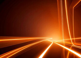 a dynamic abstract composition of glowing orange and white lines, creating a sense of movement and energy