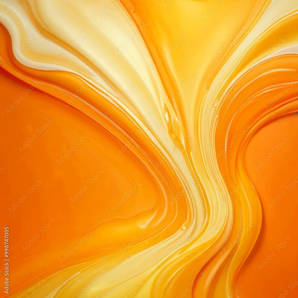 Aufkleber a vibrant abstract composition of orange and yellow hues, with a fluid, swirling pattern that create