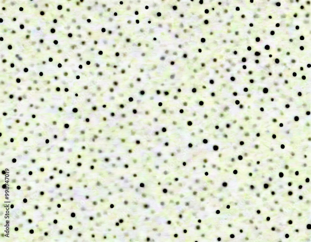 Poster a white background with numerous small black dots scattered randomly across it, creating a visually striking and abstract pattern