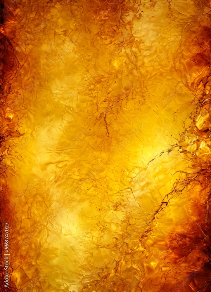 Poster a textured, fiery background with a gradient of warm hues, transitioning from a deep orange at the top to a bright yellow at the bottom. The image does not contain any