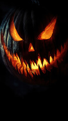 Halloween Horror Pumpkin with Fangs