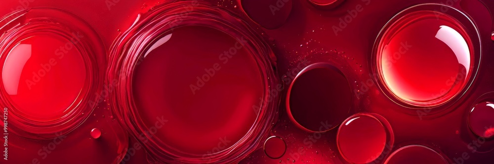 Poster a close-up view red liquid, possibly wine or blood, with a glossy, reflective surface the liquid is 